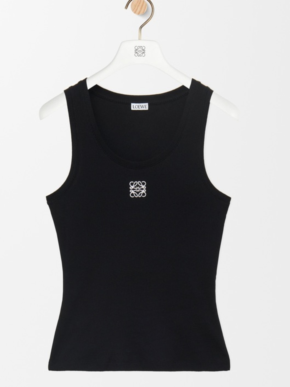✨ LOEWE Logo Embroidered Ribbed Stretch-Cotton Tank Top